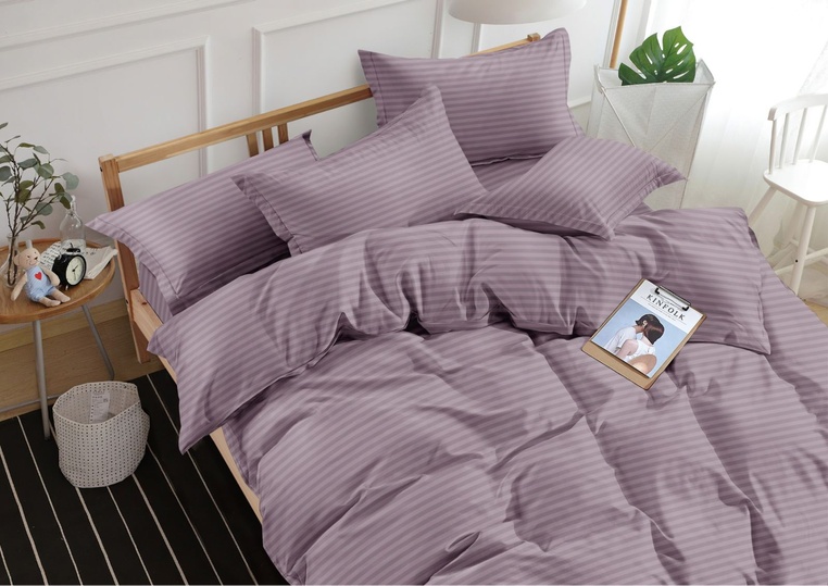 Bed linen set double stripe satin (100% cotton)