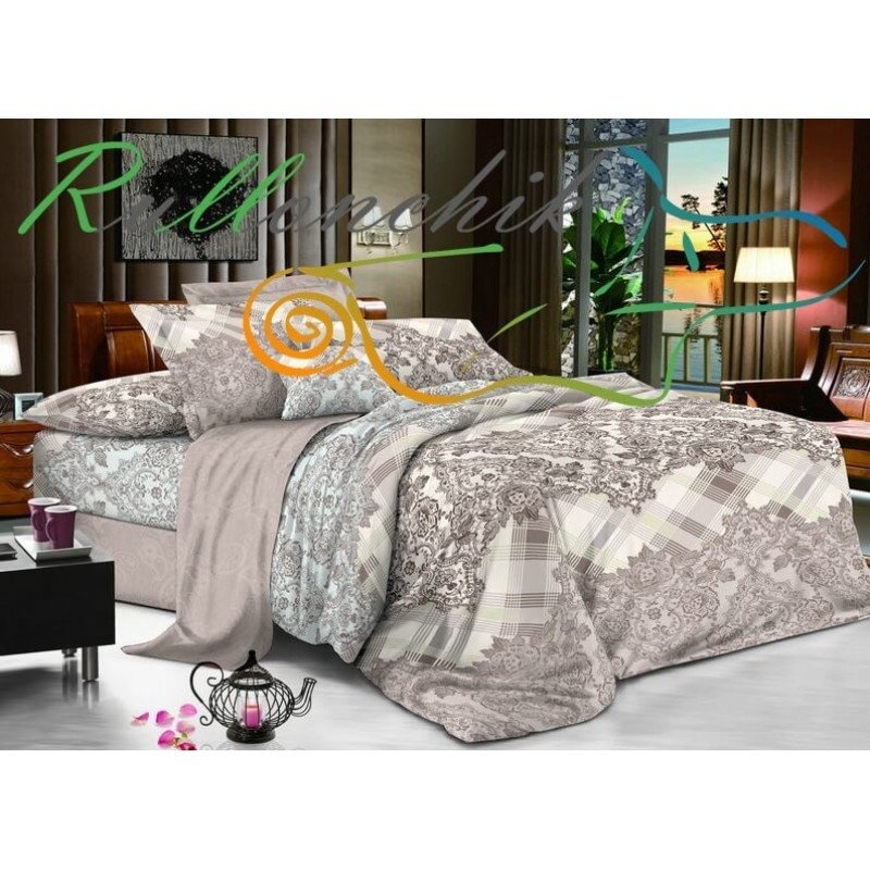 Set of one and a half beds with patterns, satin (100% - cotton)