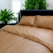 Striped satin bed linen set 100% cotton cappuccino family size 50586 photo 1