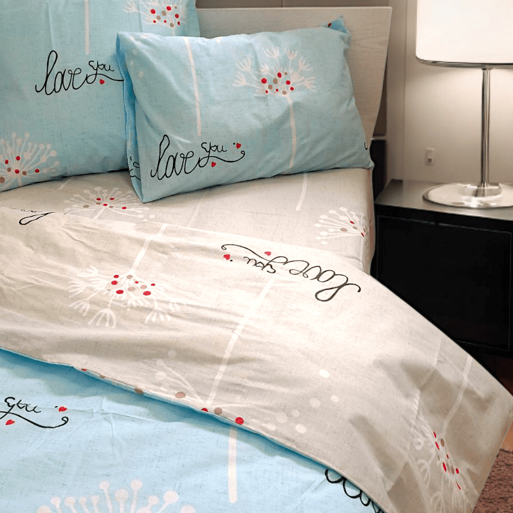 Bed linen set cotton euro size 5896 photo