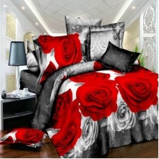 Bedding set euro size "Red roses"