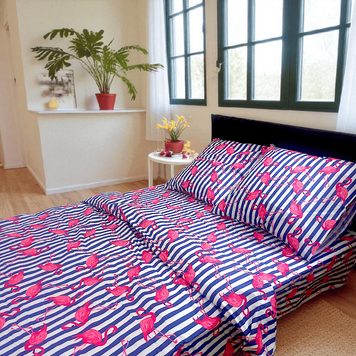 Euro bed linen set "Pink Flamingos" 5032 photo