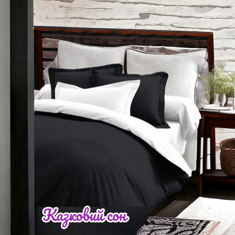 Bed linen set black and white