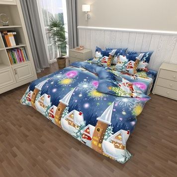 Bedding set euro size New Year's 5933 photo