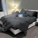 Family bedding set solid dark gray