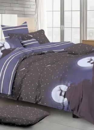 Double bed linen set "Reindeer" (100% cotton), Euro, Satin, 50X70 with clasp (lock)-2pcs, 2.20Х2.20-1 pcs, 1.95X2.10-1pcs with clasp (lock), 100% cotton, Attention! The shade of the fabric may differ from the photo depending on the monitor settings!