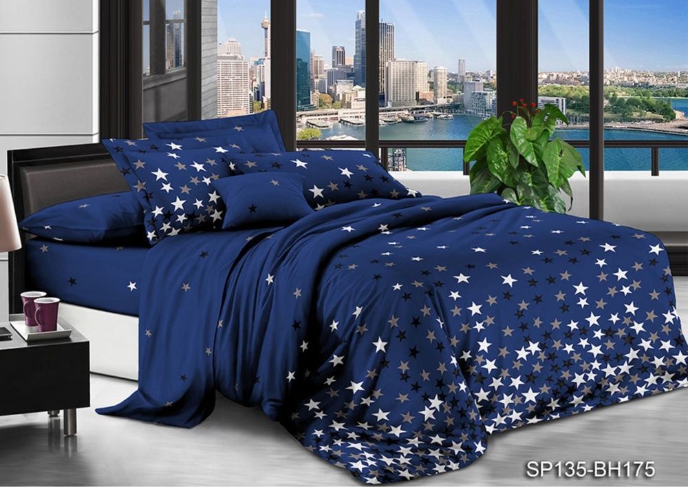 Bedding set "Starry Night" 200x220 (European size) pollysaten 5867 photo