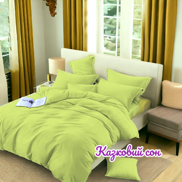 Bed linen set double calico plain light green