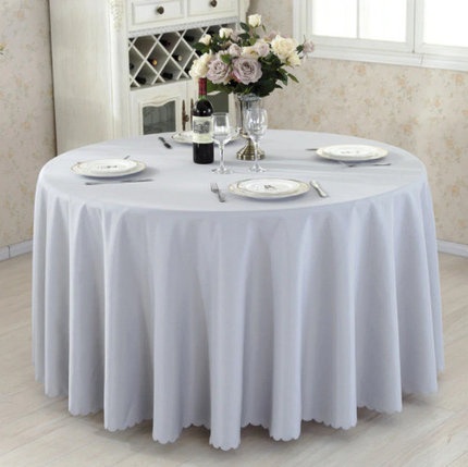 Round banquet tablecloth D.220cm light gray