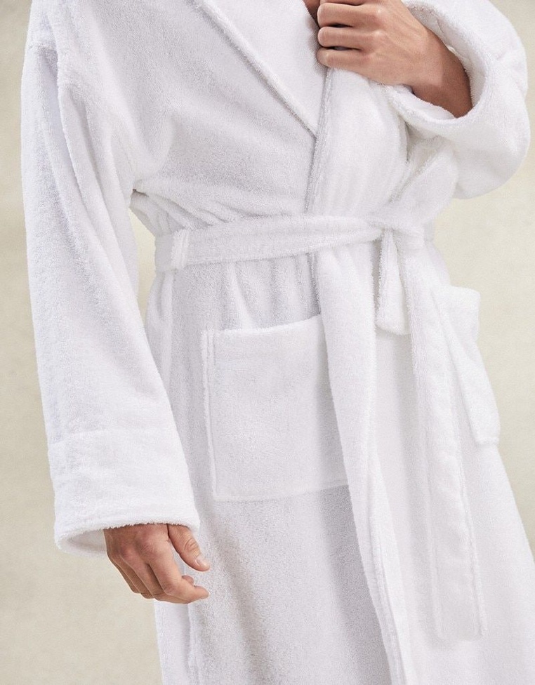 Women's white terry robe