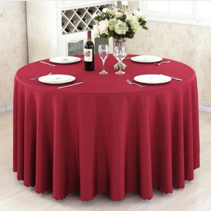 Round banquet tablecloth D.180cm burgundy