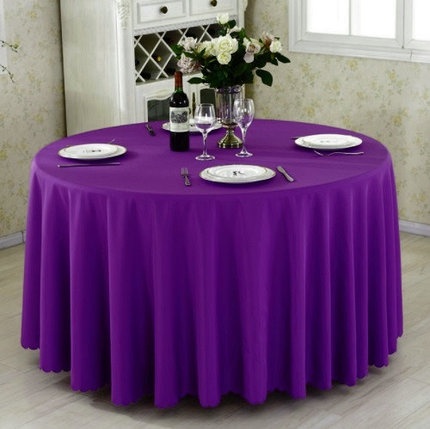 Round banquet tablecloth D.150cm purple