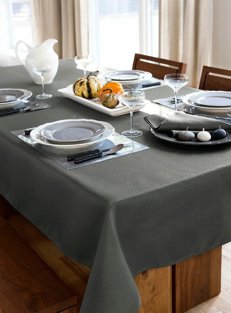 Tablecloth with water-repellent impregnation gray 100X180