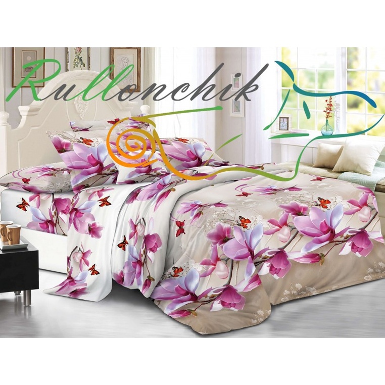 One and a half bed linen set "Magic orchid" , One and a half bedrooms, Polysatin, 50X70-2 pcs +70X70-2pcs, 1.50Х2.20-1pcs, 1.45Х2.10-1pcs, Attention! The shade of the fabric may differ from the photo depending on the monitor settings!