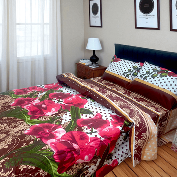 Bedding set "Red Orchid" 200X220 (Euro size) 50957 photo