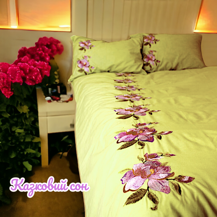 Bedding set euro size "Orchid"